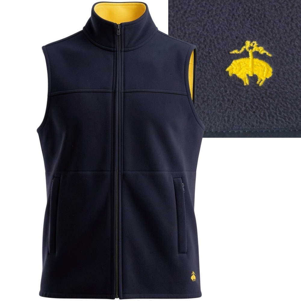 NEW Brooks Brothers Fleece Vest Mens Large Reversible Fleece Full Zip $69 Retail